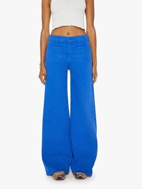 MOTHER Patch Pocket Undercover Sneak Jeans Snorkel Blue Wide Leg Pant 27